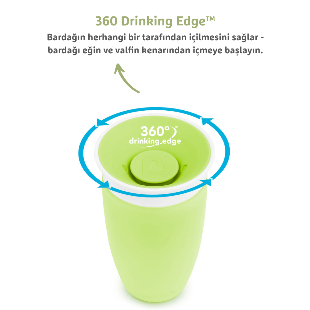 Munchkin Mucize 360° Alıştırma Bardağı, 12ay+, 296ml Yeşil