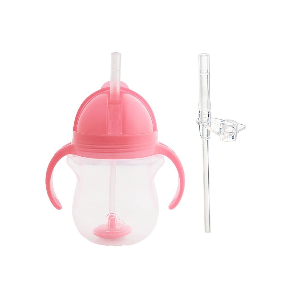 Munchkin Tıklama Kilitli Uçlu Pipetli  Alıştırma Bardağı, 6ay+, 207ml, Pembe,& Yedek Pipet 1 adet