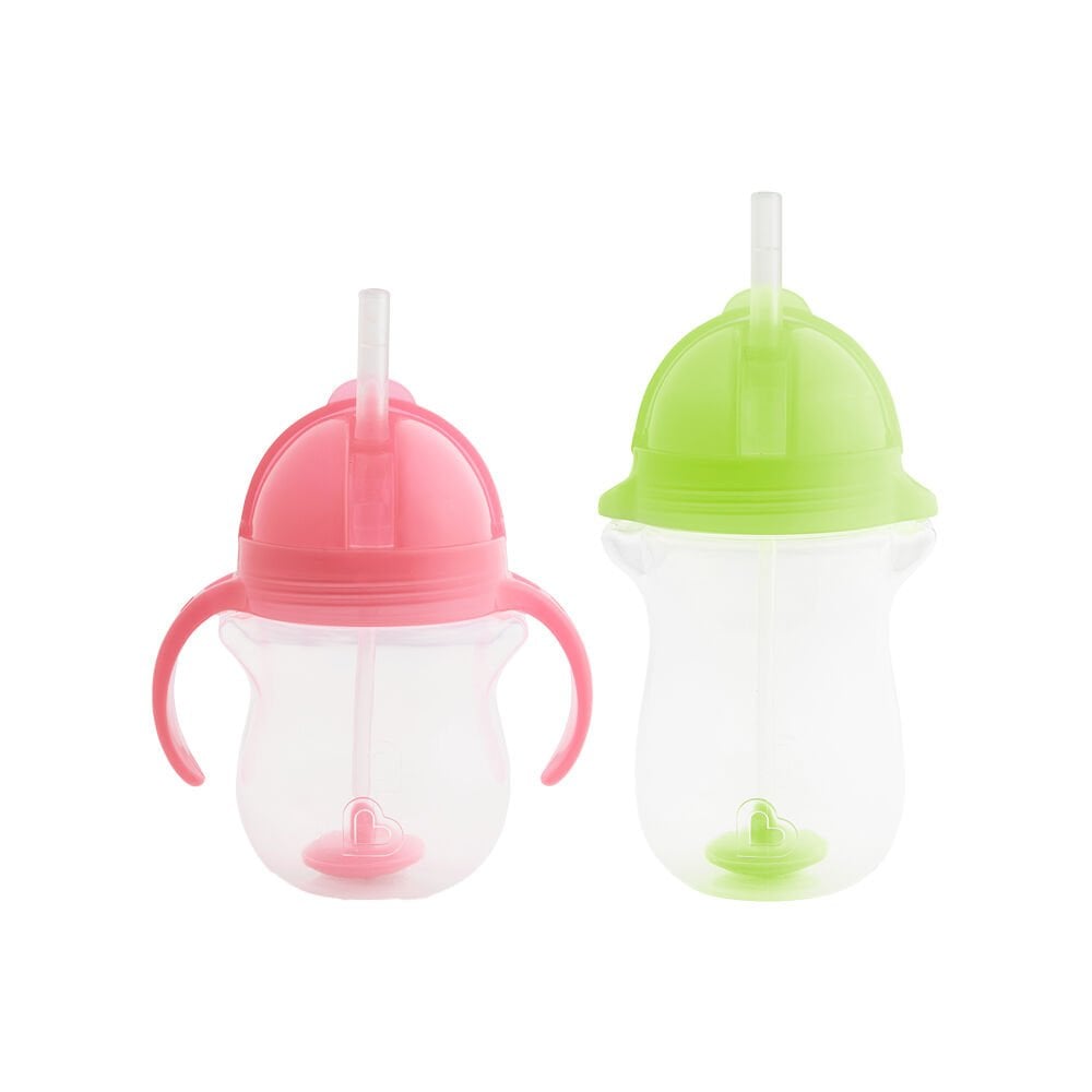 Munchkin Tıklama Kilitli Uçlu Pipetli Alıştırma Bardağı 6ay+ 207 ml Pembe ve 12ay+ 296 ml Yeşil