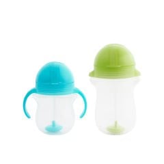 Munchkin Tıklama Kilitli Uçlu Pipetli Alıştırma Bardağı 6ay+ 207 ml Mavi  ve 12ay+ 296 ml Yeşil