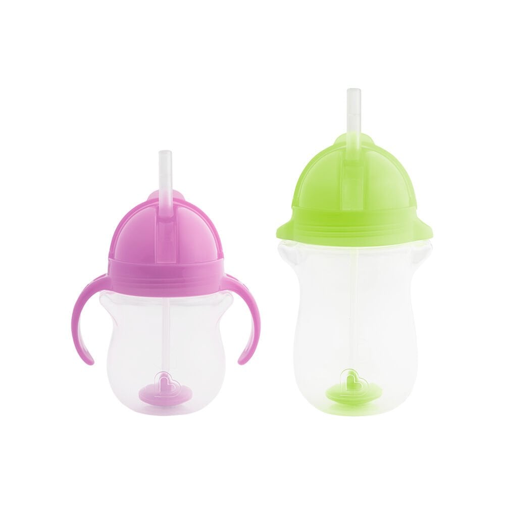 Munchkin Tıklama Kilitli Uçlu Pipetli Alıştırma Bardağı 6ay+ 207 ml Mor ve 12ay+ 296 ml Yeşil