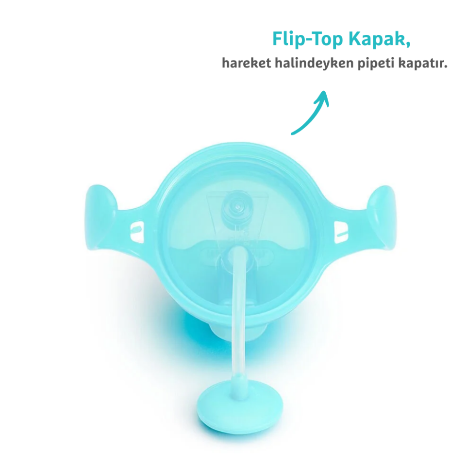 Munchkin Tıklama Kilitli  Uçlu Pipetli Alıştırma Bardağı, 6ay+, 207ml, Mavi, 1 Adet