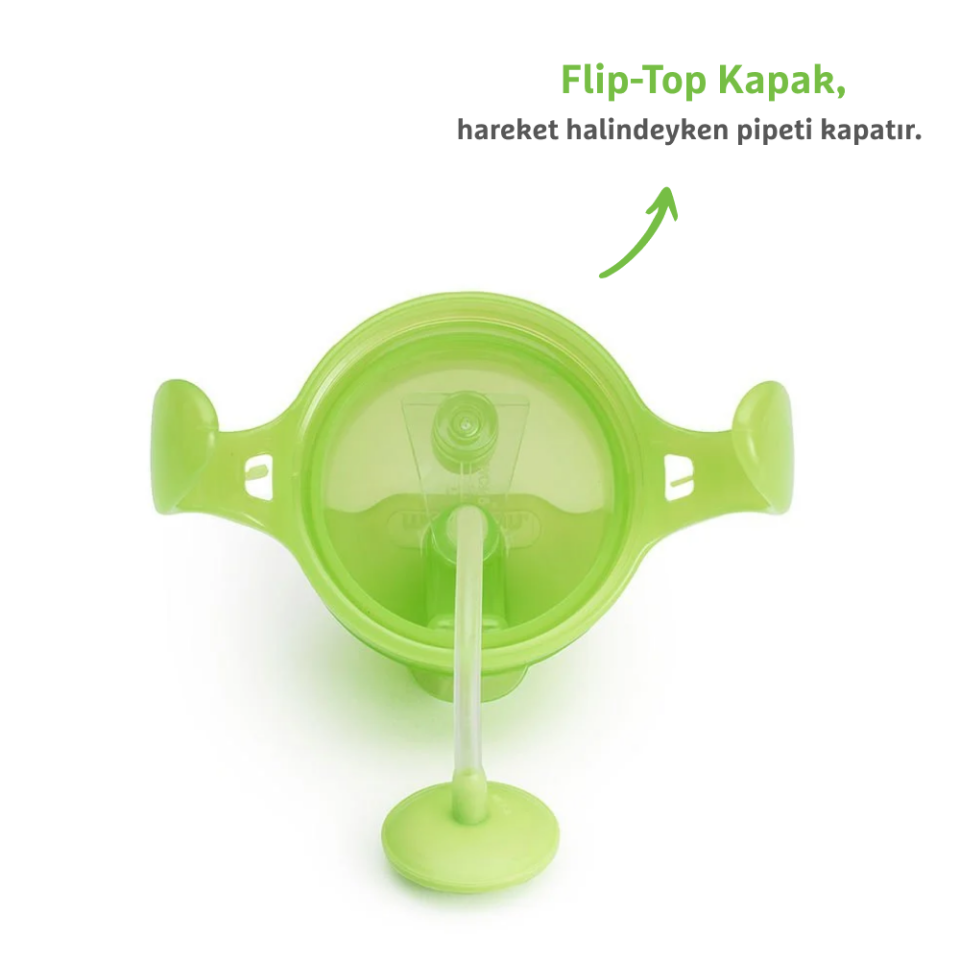 Munchkin Tıklama Kilitli Uçlu Pipetli Alıştırma Bardağı, 6ay+, 207ml, Yeşil, 1 Adet
