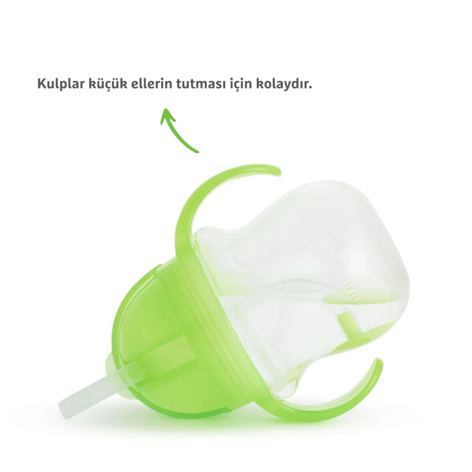 Munchkin Tıklama Kilitli Uçlu Pipetli Alıştırma Bardağı, 6ay+, 207ml, Yeşil, 1 Adet