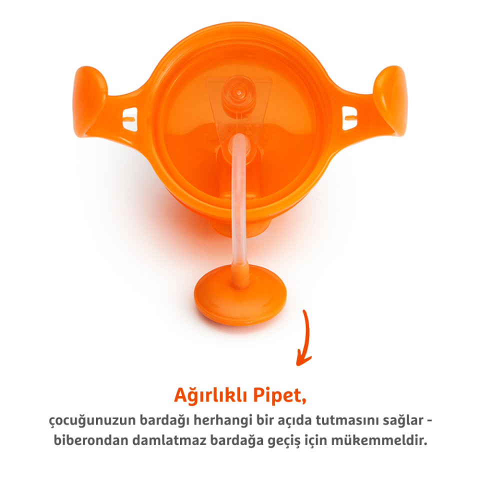 Munchkin Tıklama Kilitli Uçlu Alıştırma Bardağı, 6ay+, 207ml, Turuncu, 1 Adet