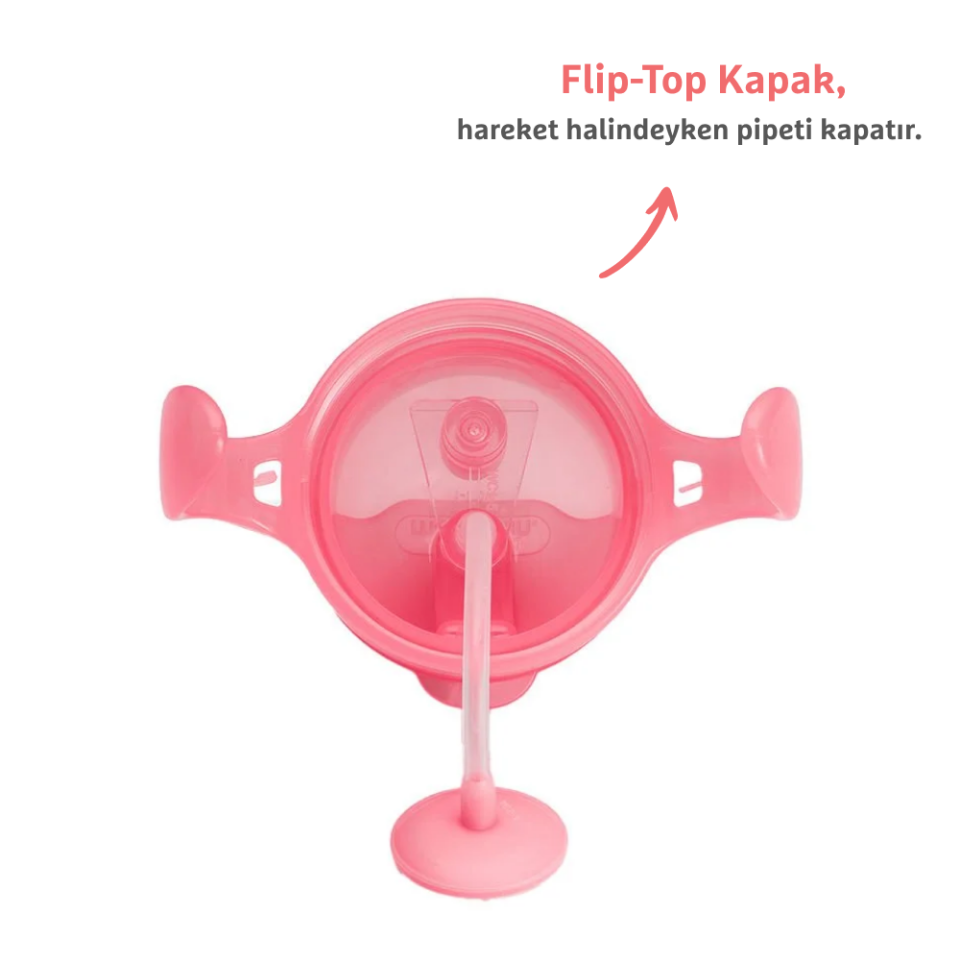 Munchkin Tıklama Kilitli  Uçlu Pipetli Alıştırma Bardağı, 6ay+, 207ml, Pembe, 1 Adet