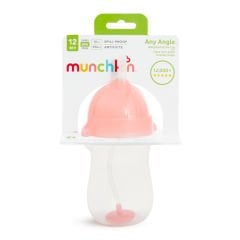 Munchkin Tıklama Kilitli Uçlu Pipetli Alıştırma Bardağı, 12ay+, 296ml, Pembe, 1 Adet