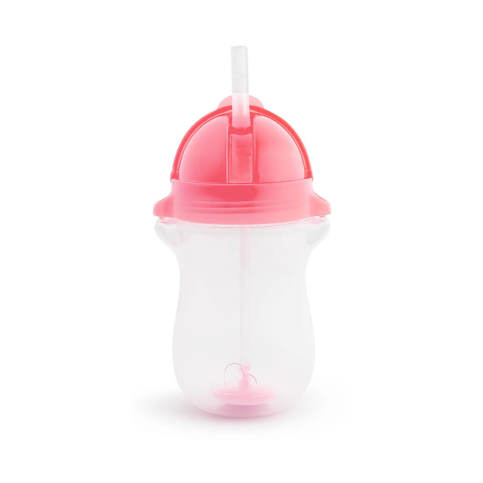 Munchkin Tıklama Kilitli Uçlu Pipetli Alıştırma Bardağı, 12ay+, 296ml, Pembe, 1 Adet