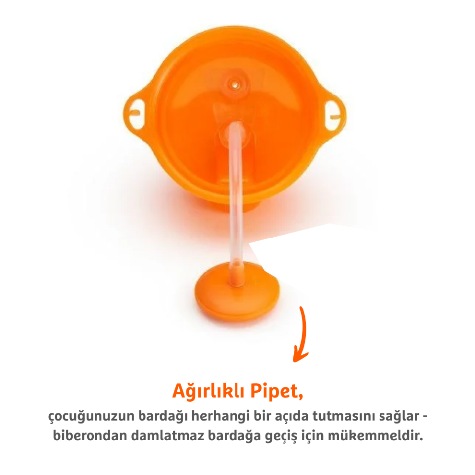 Munchkin Tıklama Kilitli  Uçlu Alıştırma Bardağı, 12ay+, 296ml, Turuncu, 1 Adet