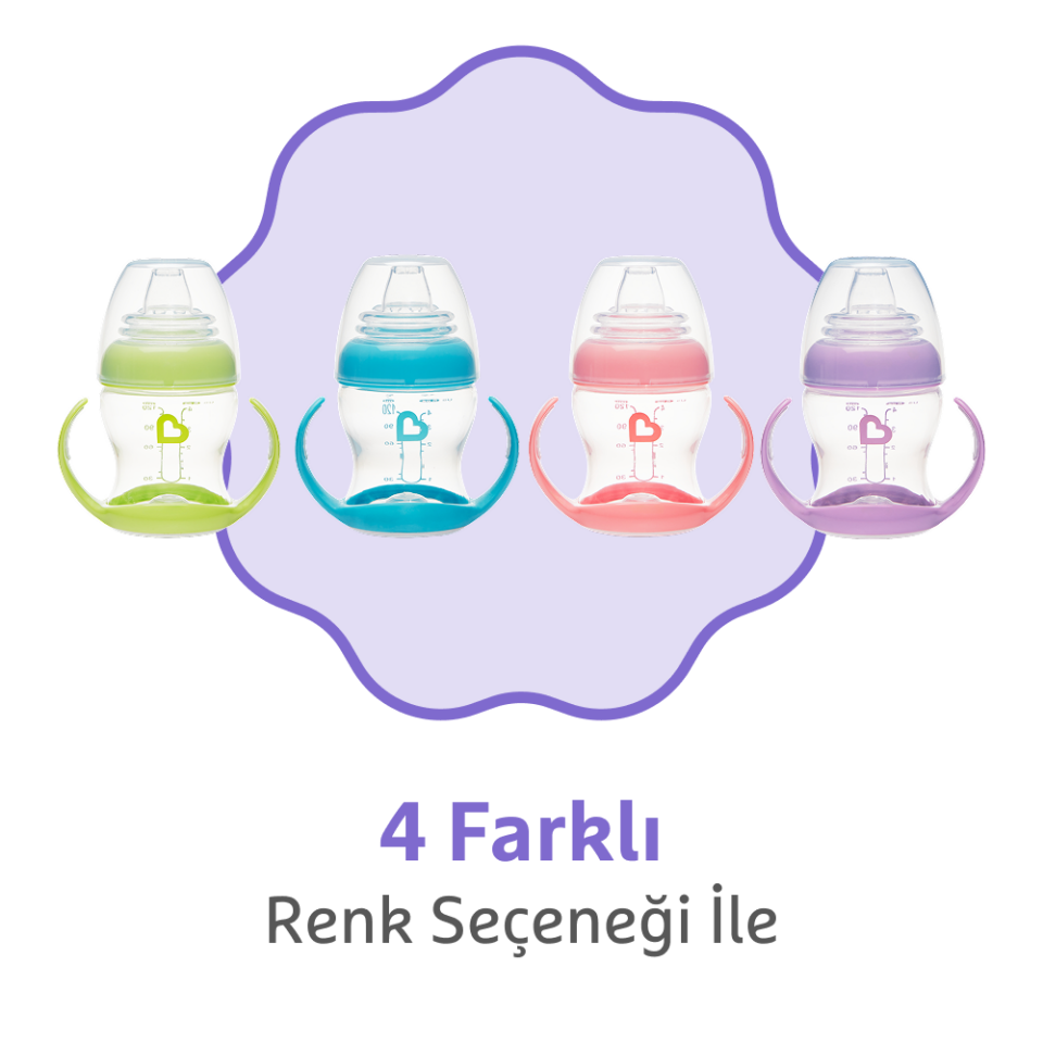 Munchkin Duyarlı Geçiş Bardağı | 4 Ay+ | 118 ml | Sızdırmaz & Ergonomik Kulplu | Mor