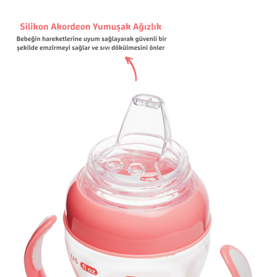 Munchkin Duyarlı Geçiş Bardağı | 4 Ay+ | 118 ml | Sızdırmaz & Ergonomik Kulplu | Pembe