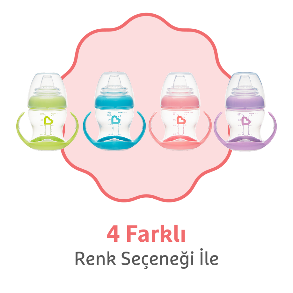 Munchkin Duyarlı Geçiş Bardağı | 4 Ay+ | 118 ml | Sızdırmaz & Ergonomik Kulplu | Pembe