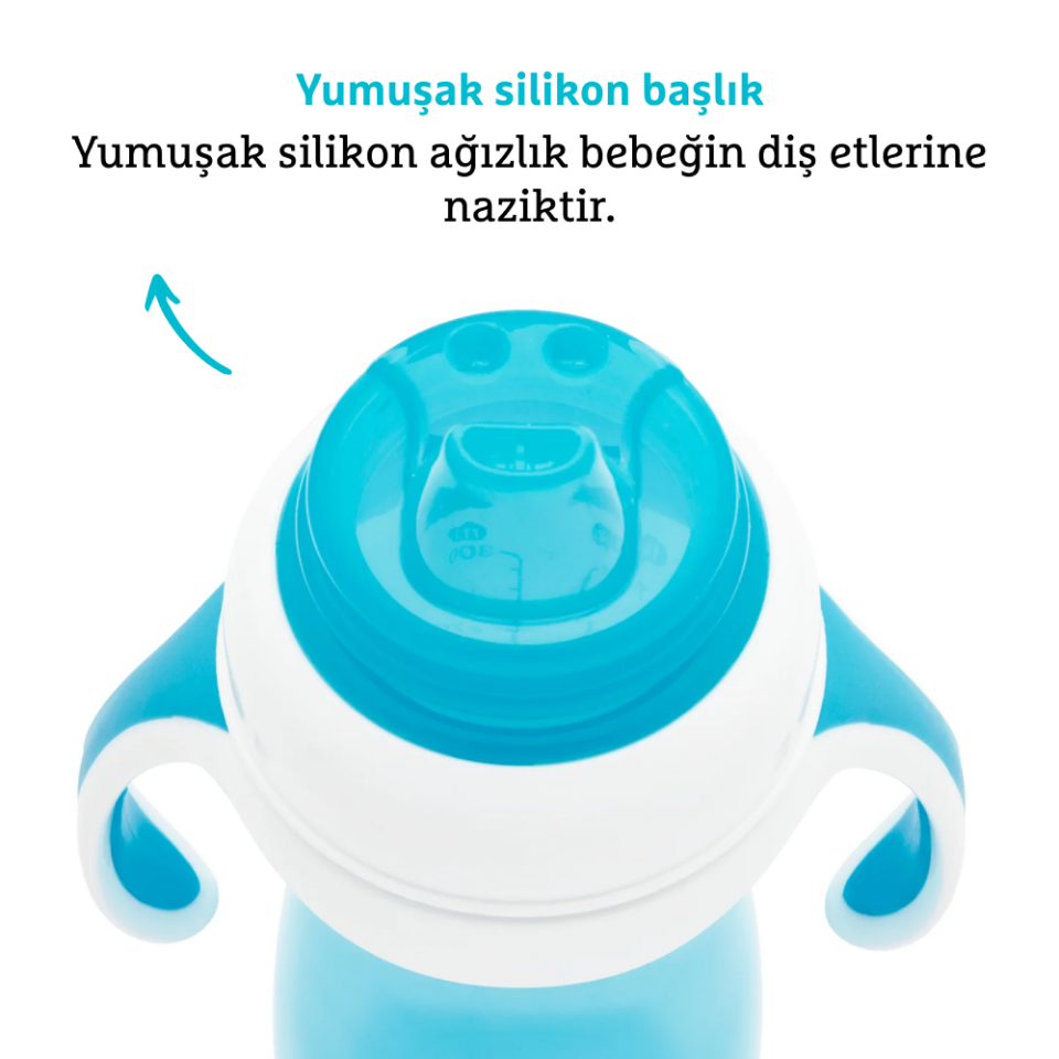 Munchkin Duyarlı Geçiş Bardağı | 9 Ay+ Bebekler İçin | 296 ml | Sızdırmaz & Kolay Tutulan Tasarım | Mavi