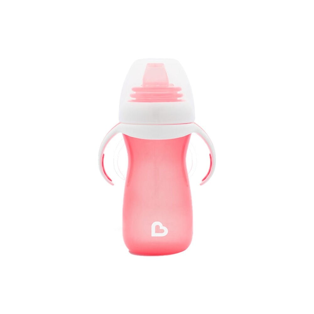 Munchkin Duyarlı Geçiş Bardağı | 9 Ay+ Bebekler İçin | 296 ml | Sızdırmaz & Kolay Tutulan Tasarım | Pembe