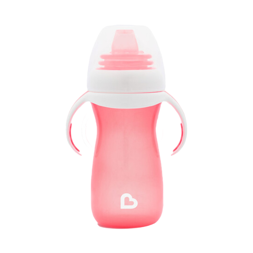 Munchkin Duyarlı Geçiş Bardağı | 9 Ay+ Bebekler İçin | 296 ml | Sızdırmaz & Kolay Tutulan Tasarım | Pembe