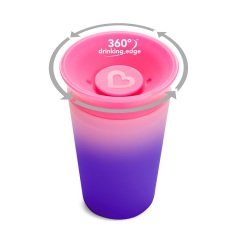 Munchkin Mucize 360° Renk Değiştiren Bardak – 266 ml, 12 Ay+, BPA İçermez, Pembe