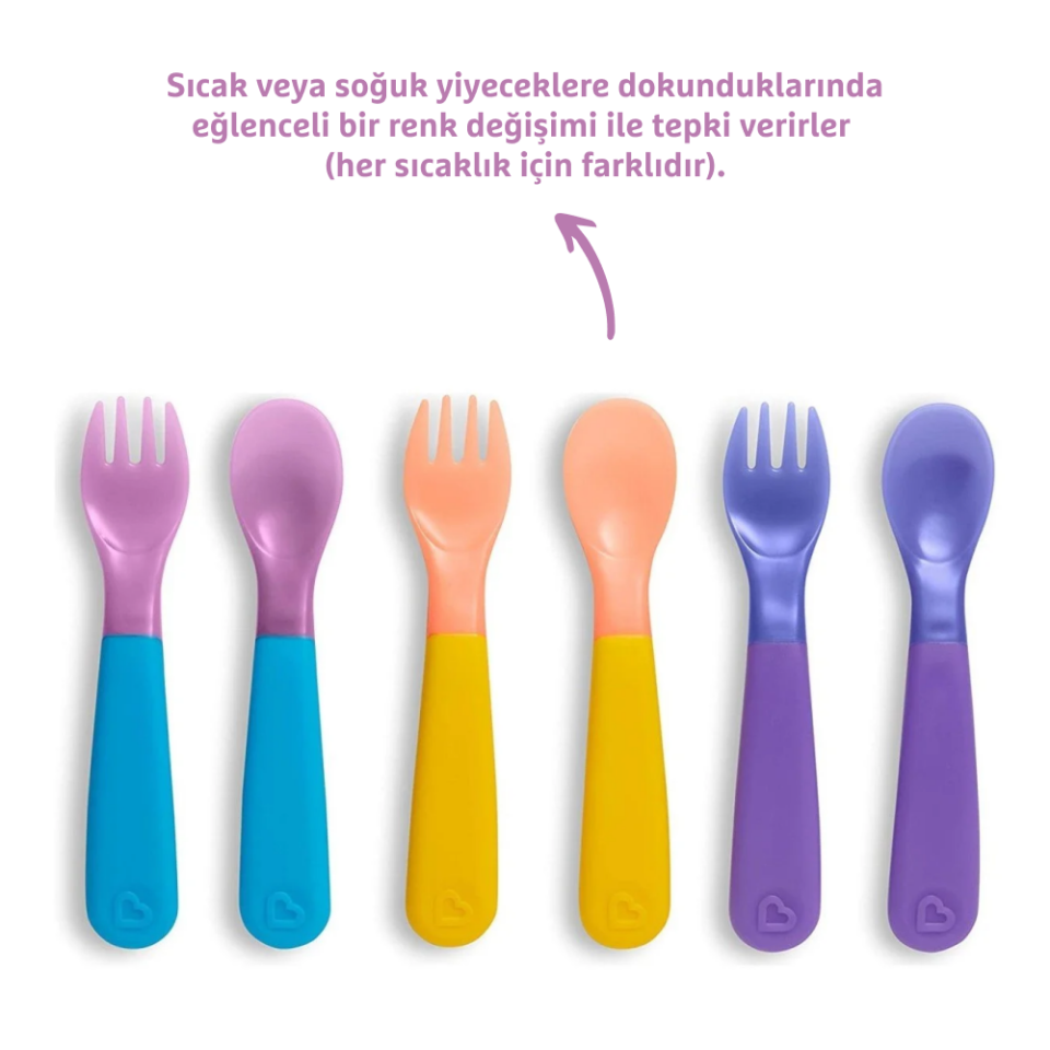 Munchkin renk değiştiren çatal kaşık ısıya duyarlı detayı