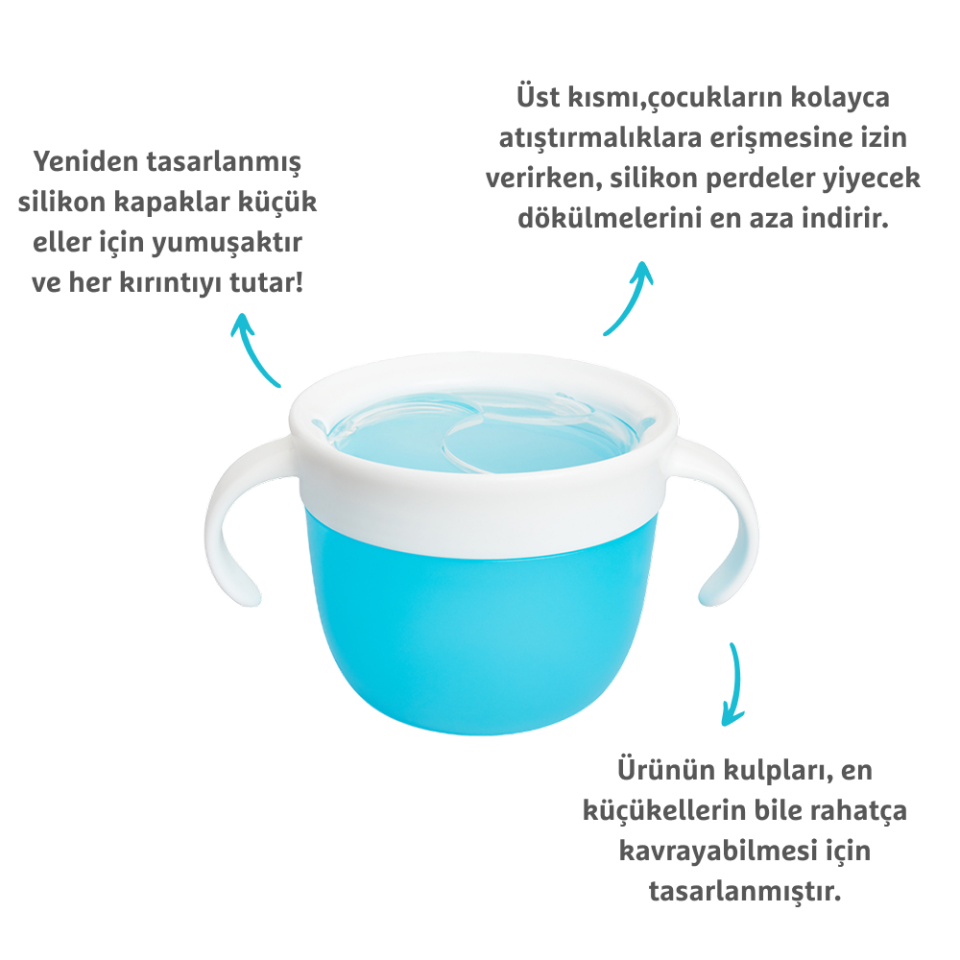 Munchkin Dökülmeyi Önleyen Atıştırmalık Kabı, 266ml, 12ay , Mavi, 1 Adet