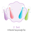 Munchkin Yumuşak Uçlu Alıştırma Kaşıkları – 6 Ay+, 2’li Set, Pembe/Mor, BPA İçermez, Masaya Değmeyen Özel Tasarım