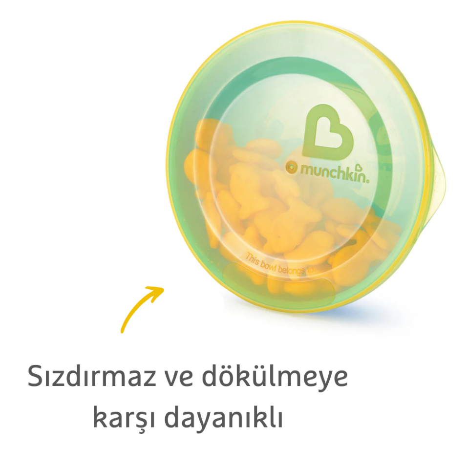 Munchkin Love-a-Bowls sızdırmaz kapak detayı kase seti