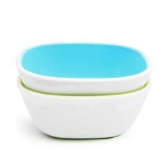 Munchkin Sıçramayı Engelleyen Kase Seti | 6 Ay+ | 2 Adet | Yeşil/Mavi | Kaymaz Taban | BPA İçermez