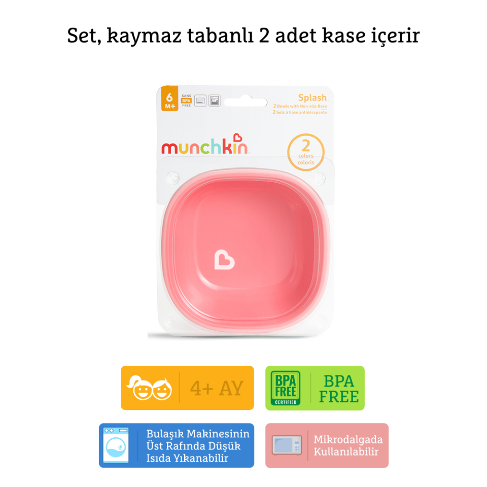 Munchkin sıçramayı engelleyen kase seti renk seçenekleri