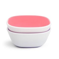 Munchkin Sıçramayı Engelleyen Kase Seti | 6 Ay+ | 2 Adet | Pembe/Mor | Kaymaz Taban | BPA İçermez