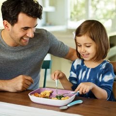 Munchkin 3’lü Sıçramayı Önleyici Çocuk Çatal, Kaşık, Bıçak Seti | Mavi  18 Ay+ | BPA İçermez