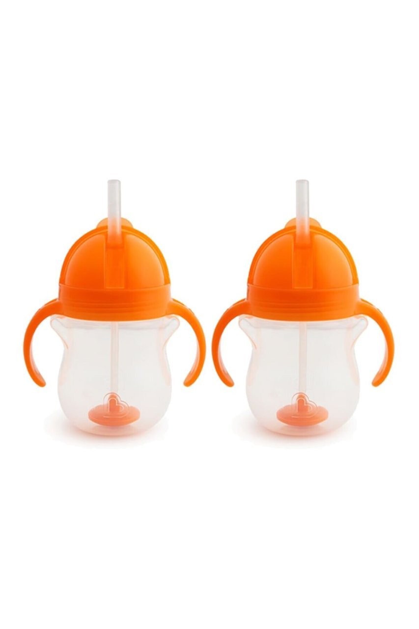 Munchkin Tıklama Kilitli Uçlu Alıştırma Bardağı, 6ay+, 207ml, Turuncu, 2li Paket 1225801-T2