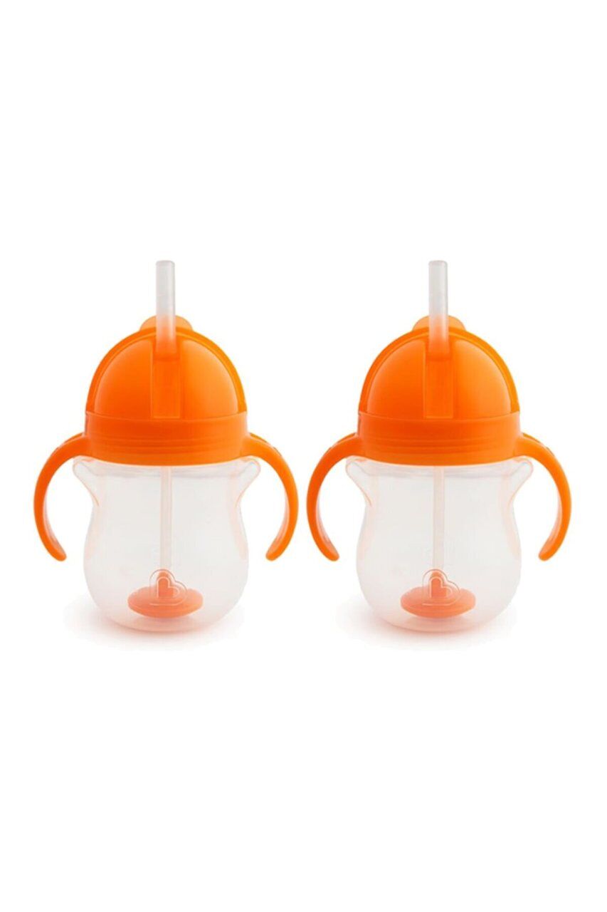 Munchkin Tıklama Kilitli Uçlu Alıştırma Bardağı, 6ay+, 207ml, Turuncu, 2li Paket 1225801-T2