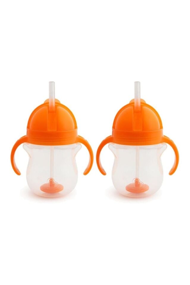 Munchkin Tıklama Kilitli Uçlu Alıştırma Bardağı, 6ay+, 207ml, Turuncu, 2li Paket 1225801-T2