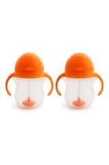 Munchkin Tıklama Kilitli Uçlu Alıştırma Bardağı, 6ay+, 207ml, Turuncu, 2li Paket 1225801-T2