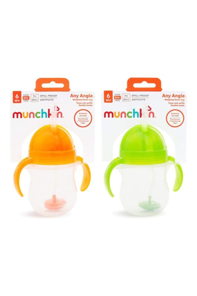 Munchkin Tıklama Kilitli Uçlu Alıştırma Bardağı 6ay+207 ml ,Turuncu ve Yeşil