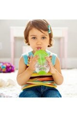 Munchkin Tıklama Kilitli Uçlu Pipetli Alıştırma Bardağı, 12ay+, 296ml, Yeşil, 2li Paket 12463-Y2