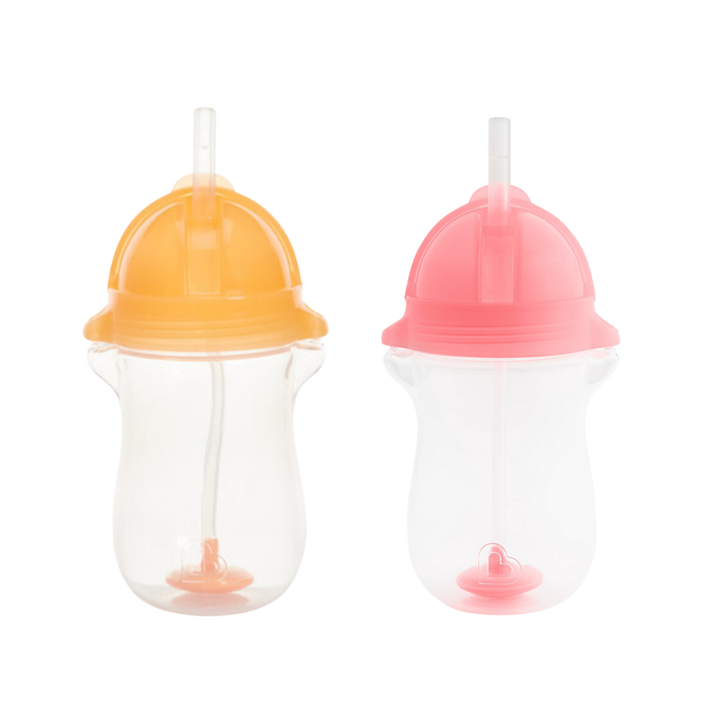 Munchkin Tıklama Kilitli Uçlu Alıştırma Bardağı 12ay+296 ml ,Turuncu ve Pembe