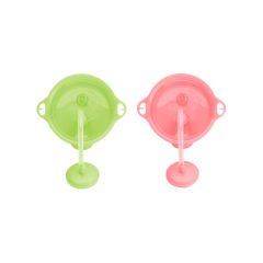 Munchkin Tıklama Kilitli Uçlu Pipetli Alıştırma Bardağı, 12AY+, 296ML, Yeşil & Pembe, 2li Paket