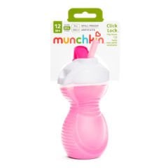 Munchkin Mighty Grip Pipetli Damlatmaz Alıştırma Bardağı, 296ml, 12+ Ay, 1 Adet, Pembe
