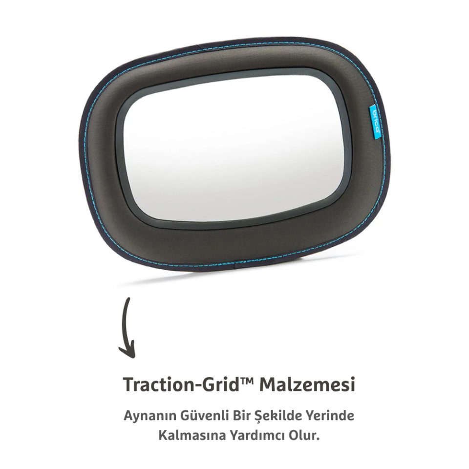 Munchkin Mega Brica Bebek Araba Aynası | Gri | 32,5 x 25,5 cm | 1 Adet | Geniş Görüş