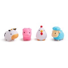 Munchkin Çiftlik Hayvanları Banyo Fışkırtma Oyuncağı – 4’lü Set, İnce Motor Gelişimini Destekler