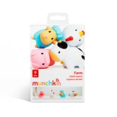 Munchkin Çiftlik Hayvanları Banyo Fışkırtma Oyuncağı – 4’lü Set, İnce Motor Gelişimini Destekler