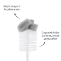 Munchkin Bristle Sünger Uçlu Biberon, Bardak ve Şişe Temizleme Fırçası | 1 Adet | Vakumlu Taban | Gri
