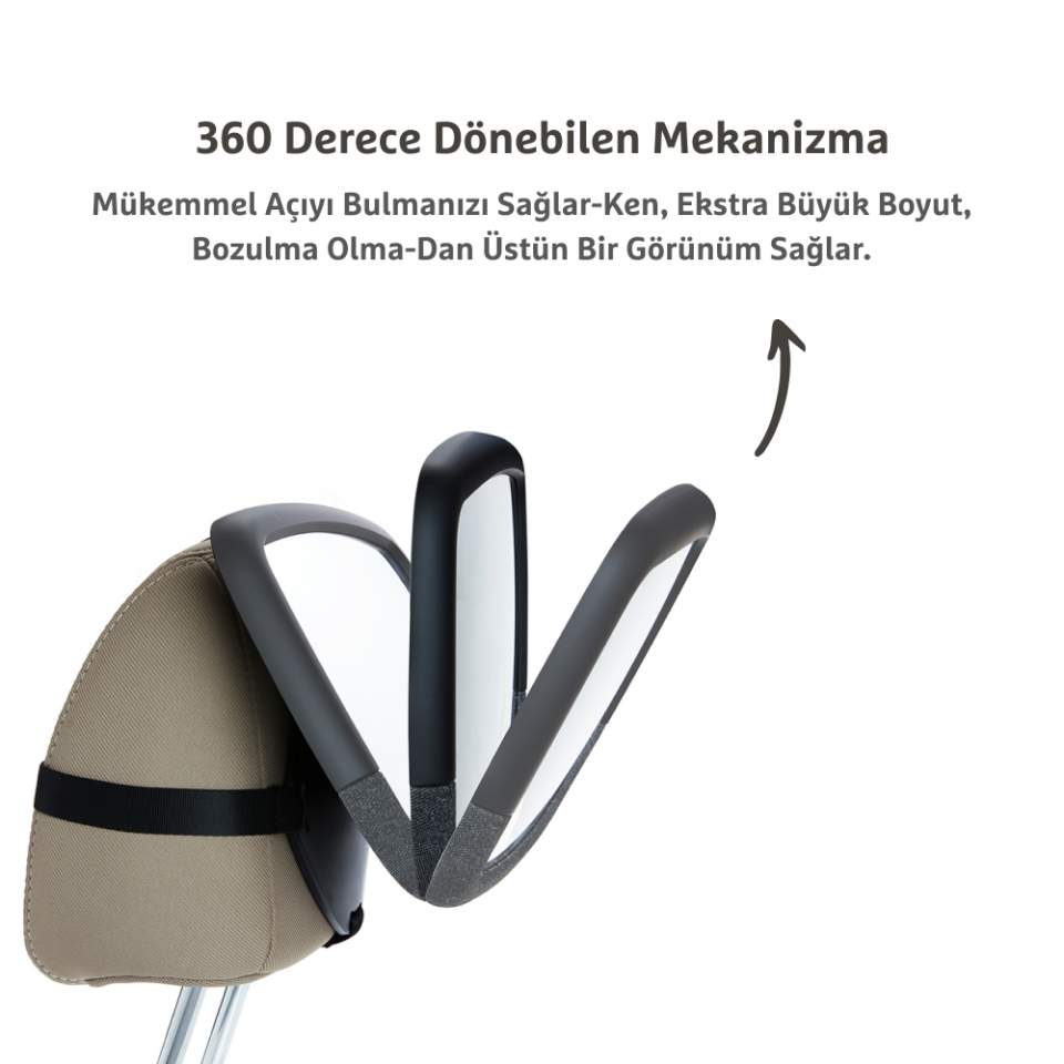 Munchkin Brica 360° Ayarlanabilen Bebek Araba Aynası | Geniş Açı | 28,5 x 20 cm