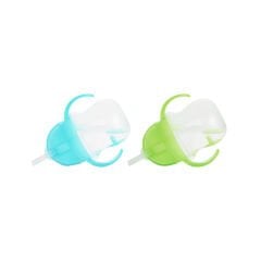 Munchkin Tıklama Kilitli Uçlu Pipetli  Alıştırma Bardağı, 6ay+, 207ml, Mavi-Yeşil,2 Adet