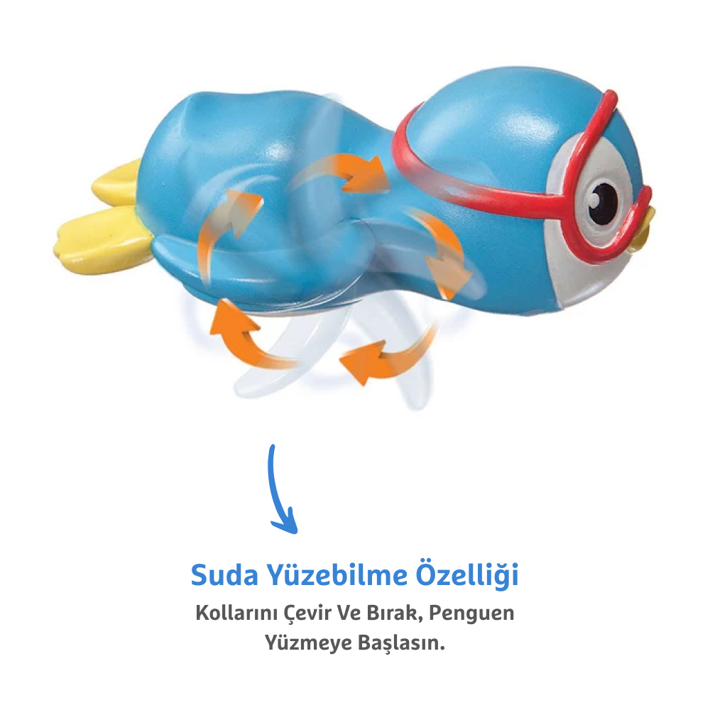 Munchkin Sevimli Penguen Banyo Oyuncağı – 9 Ay+, Bebek ve Çocuklar İçin Eğlenceli Su Oyuncağı