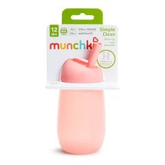 Munchkin Simple Clean Yıkanabilir  Pipetli Alıştırma Bardağı | 296 ml | 12 Ay+ | Pembe| BPA İçermez