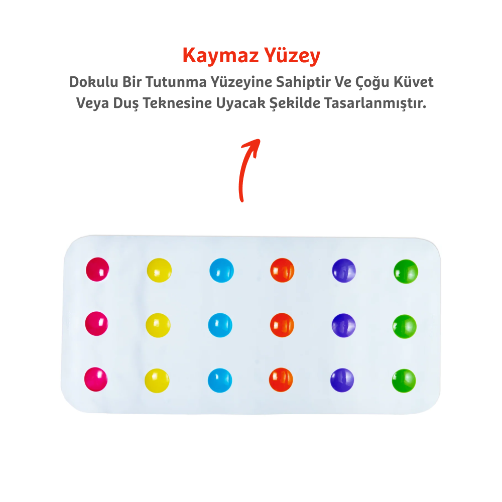 Munchkin Renkli Noktalı Banyo Matı | Kaymaz | 77x36 cm | Bebek ve Çocuk İçin | 1 Adet