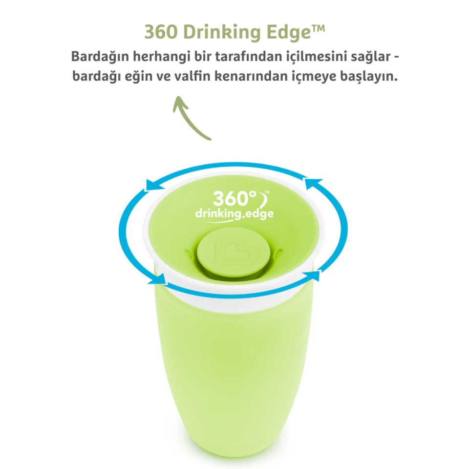 Munchkin Mucize 360° Alıştırma Bardağı, 12ay+, 296ml Yeşil
