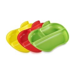 Munchkin Elma Şekilli Tabak 3’lü Set | 6 Ay+ | 3 Bölmeli, 3 Renk, BPA İçermez