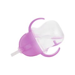 Sabit Vakumlu Beslenme Tabağı &Tıklama Uçlu Pipetli Alıştırma Bardağı 6AY+ MAVİ&MOR 2'li Paket
