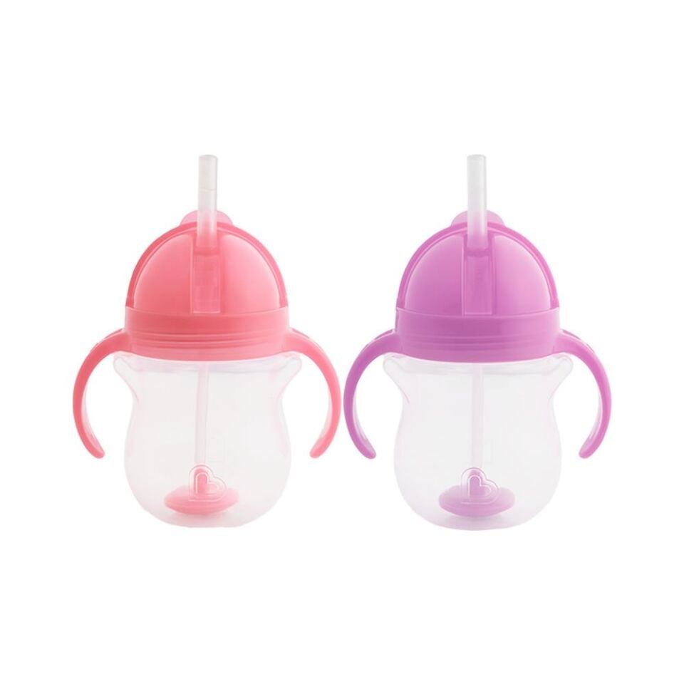 Munchkin Click Lock Uçlu Pipetli Alıştırma Bardağı Pembe & Mor
